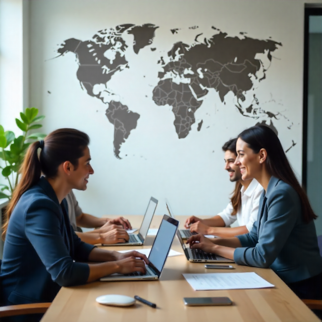 Remote-work-LATAM professionals collaborating online with global companies.